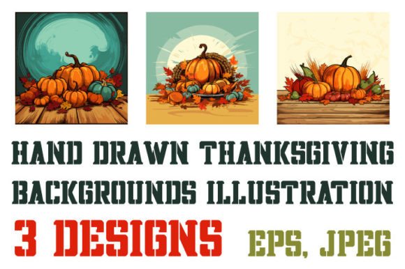 Download Hand Drawn Thanksgiving Backgrounds Set - Premium Bundle
