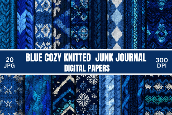 Download Cozy Knitted Blue Pattern Collection - Blue Collection