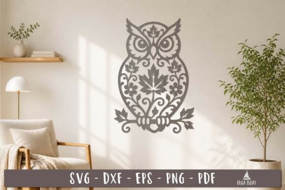 Download Autumn Owl Wall Decor SVG Laser Cut - Autumn Collection