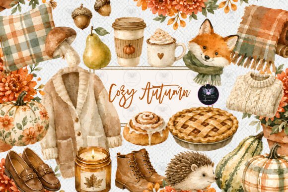 Download Cozy Autumn Cottagecore Clipart - Autumn Collection