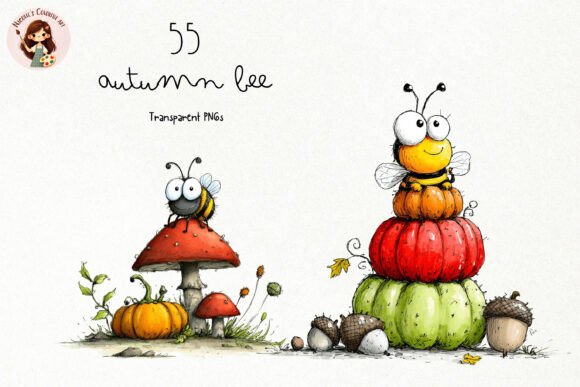 Download Whimsical Autumn Bee PNG Clipart - Autumn Collection