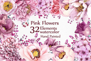 Download Pink Flowers Clipart WATERCOLOR CLIPART Floral Clipart Pink Watercolor Wedding Flowers Watercolor Flowers - Wedding flowers Collection