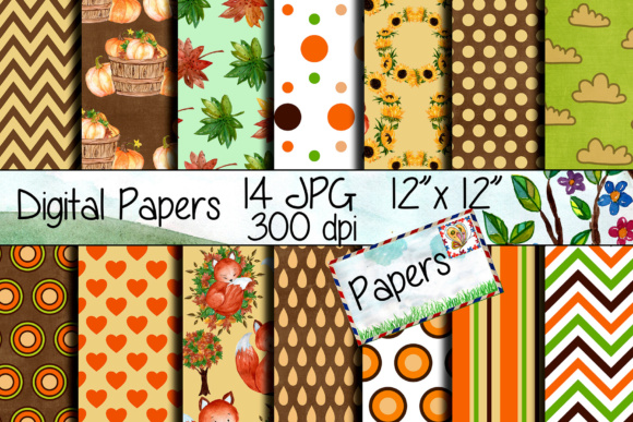 Download Autumn Digital Paper Pack - Autumn Collection