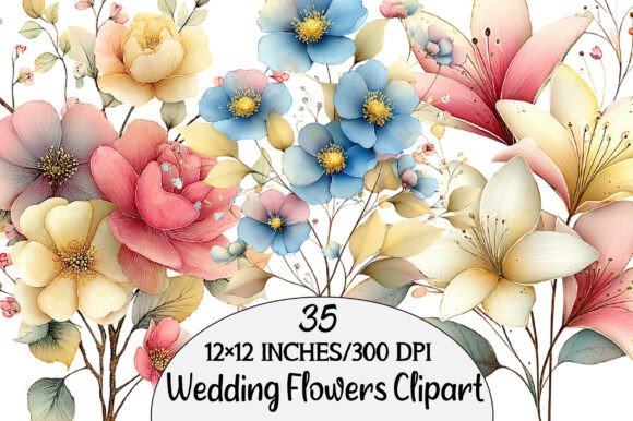 Download Watercolor Wedding Flowers Clipart - Wedding flowers Collection