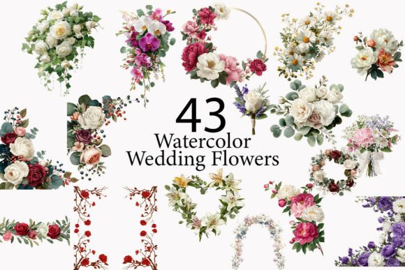 Download Wedding Flowers Watercolor Clipart  - Wedding flowers Collection