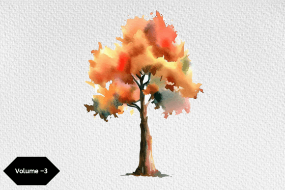 Download Watercolor Autumn Tree Clipart Volume –3 - Autumn Collection